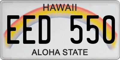 HI license plate EED550
