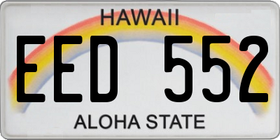 HI license plate EED552