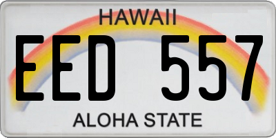 HI license plate EED557