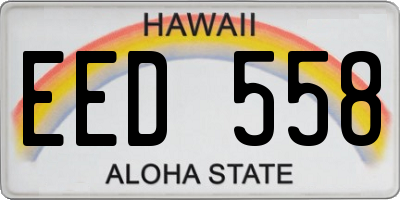 HI license plate EED558