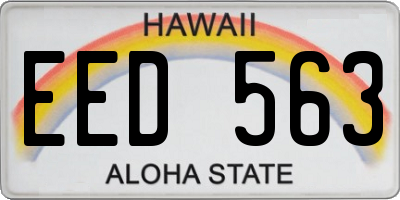 HI license plate EED563