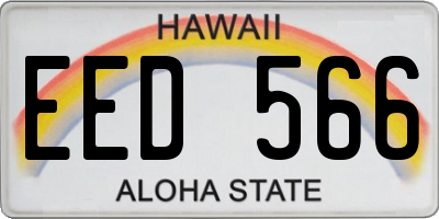 HI license plate EED566