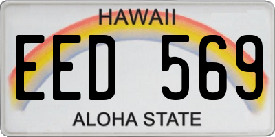 HI license plate EED569