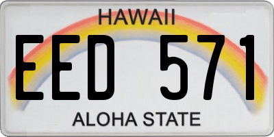 HI license plate EED571