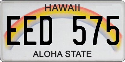 HI license plate EED575
