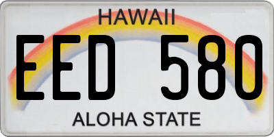 HI license plate EED580