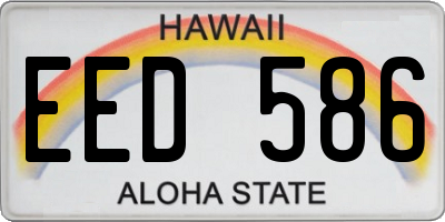 HI license plate EED586