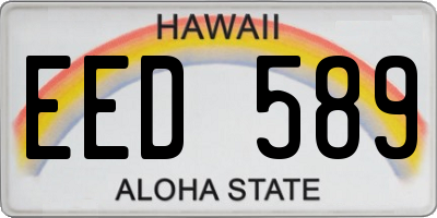 HI license plate EED589