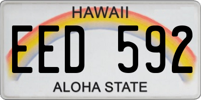HI license plate EED592