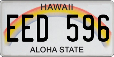 HI license plate EED596