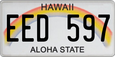 HI license plate EED597