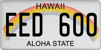 HI license plate EED600