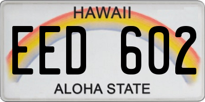 HI license plate EED602