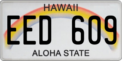 HI license plate EED609