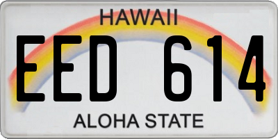 HI license plate EED614