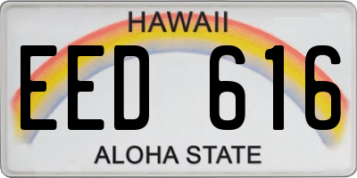 HI license plate EED616