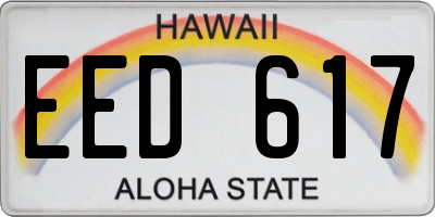 HI license plate EED617