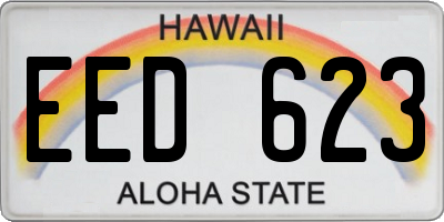 HI license plate EED623