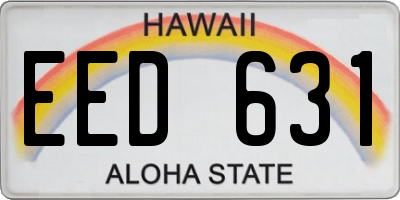HI license plate EED631