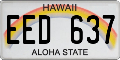 HI license plate EED637