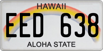 HI license plate EED638