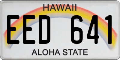 HI license plate EED641