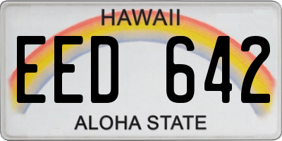 HI license plate EED642