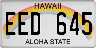 HI license plate EED645