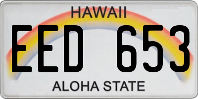 HI license plate EED653