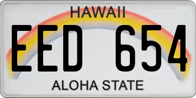 HI license plate EED654