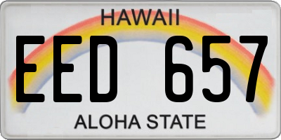 HI license plate EED657