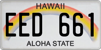 HI license plate EED661