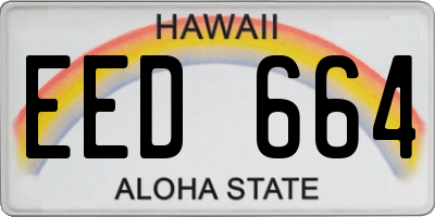 HI license plate EED664