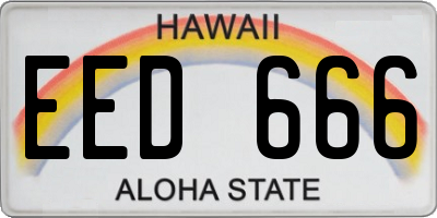HI license plate EED666