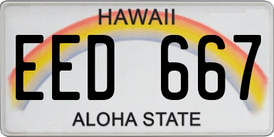HI license plate EED667
