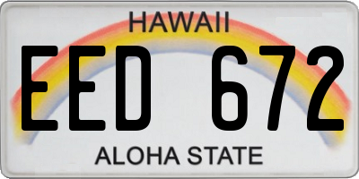 HI license plate EED672