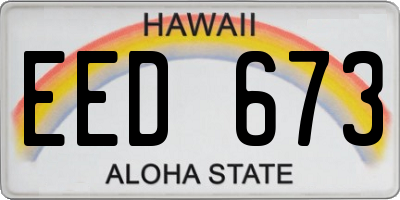 HI license plate EED673