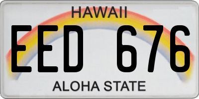 HI license plate EED676