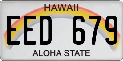 HI license plate EED679