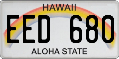 HI license plate EED680
