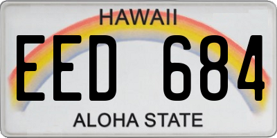 HI license plate EED684