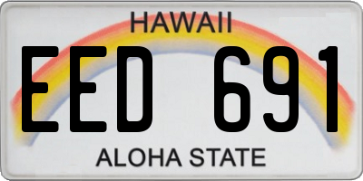 HI license plate EED691