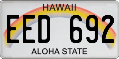 HI license plate EED692