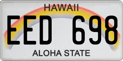 HI license plate EED698
