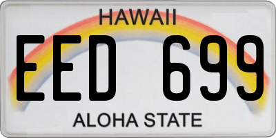 HI license plate EED699