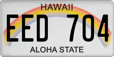 HI license plate EED704