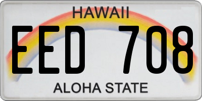 HI license plate EED708