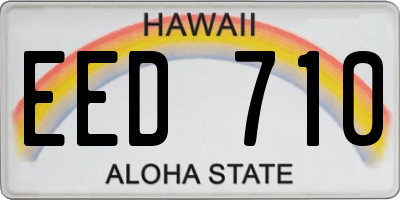 HI license plate EED710