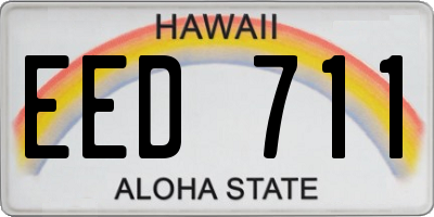 HI license plate EED711