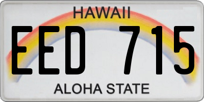 HI license plate EED715